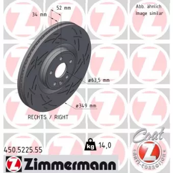 Jeu de 2 disques de frein arrière ZIMMERMANN 450.5211.52
