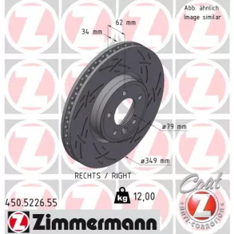 ZIMMERMANN 450.5226.55 - Jeu de 2 disques de frein arrière