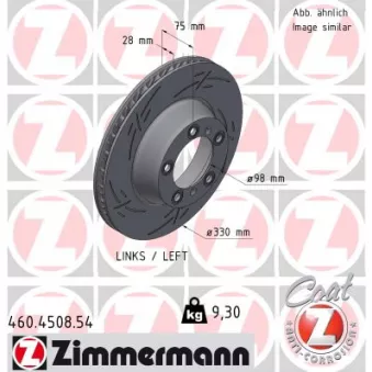 ZIMMERMANN 460.4508.54 - Jeu de 2 disques de frein arrière