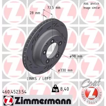 ZIMMERMANN 460.4523.54 - Jeu de 2 disques de frein arrière