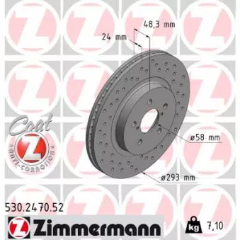 Jeu de 2 disques de frein arrière ZIMMERMANN 530.2470.52