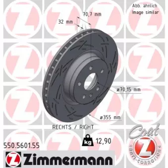 ZIMMERMANN 550.5601.55 - Jeu de 2 disques de frein arrière