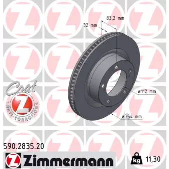 Jeu de 2 disques de frein arrière ZIMMERMANN 590.2835.20