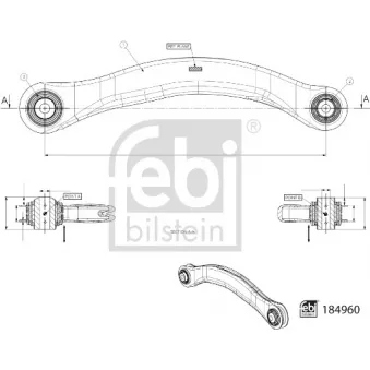 Bras de liaison, suspension de roue arrière gauche FEBI BILSTEIN 184960