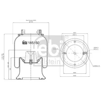 Ressort pneumatique, suspension pneumatique FEBI BILSTEIN 185150
