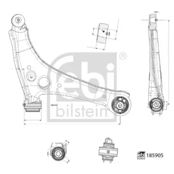 Bras de liaison, suspension de roue avant droit FEBI BILSTEIN 185905