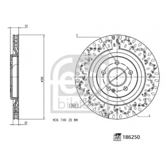 FEBI BILSTEIN 186250 - Jeu de 2 disques de frein arrière