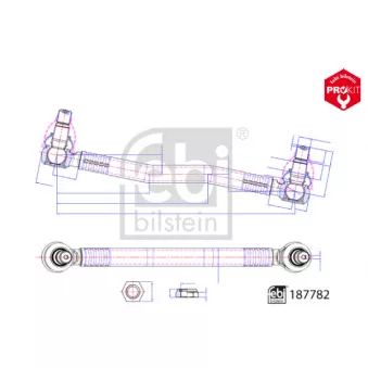 Barre de direction FEBI BILSTEIN 187782 pour MERCEDES-BENZ ECONIC 2 2635 LL - 354cv