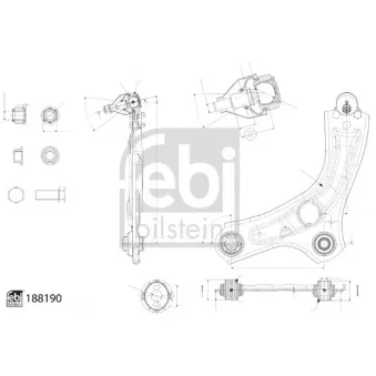 FEBI BILSTEIN 188190 - Bras de liaison, suspension de roue avant gauche