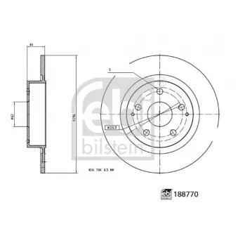 Jeu de 2 disques de frein arrière FEBI BILSTEIN OEM 424310D210