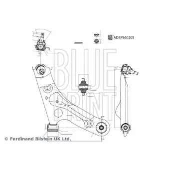 BLUE PRINT ADBP860205 - Bras de liaison, suspension de roue avant gauche