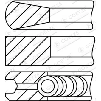 Jeu de segments de pistons GOETZE ENGINE 08-152900-10