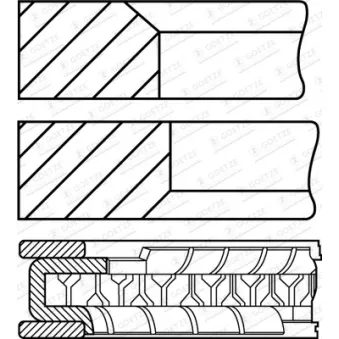 Jeu de segments de pistons GOETZE ENGINE 08-207400-10
