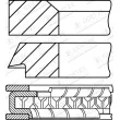 Jeu de segments de pistons GOETZE ENGINE [08-214700-10]