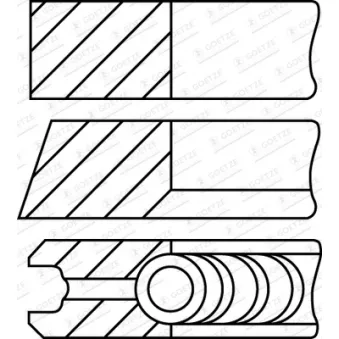 Jeu de segments de pistons GOETZE ENGINE 08-408200-10