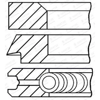 Jeu de segments de pistons GOETZE ENGINE 08-426907-00