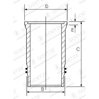 Chemise de cylindre GOETZE ENGINE 15-610050-00