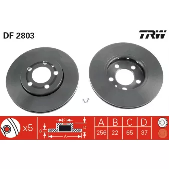 Jeu de 2 disques de frein avant TRW DF2803