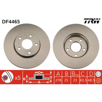 Jeu de 2 disques de frein avant TRW DF4465