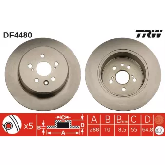 Jeu de 2 disques de frein arrière TRW OEM 4243120430