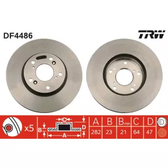 Jeu de 2 disques de frein avant TRW DF4486