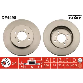 TRW DF4498 - Jeu de 2 disques de frein avant