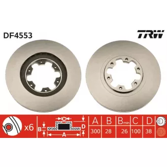 TRW DF4553 - Jeu de 2 disques de frein avant