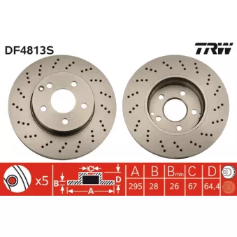 Jeu de 2 disques de frein avant TRW DF4813S