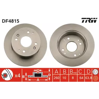 Jeu de 2 disques de frein arrière TRW DF4815