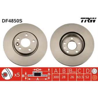 Jeu de 2 disques de frein avant TRW DF4850S