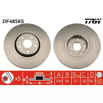 TRW DF4856S - Disque de frein avant droit