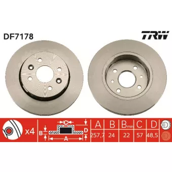TRW DF7178 - Jeu de 2 disques de frein avant