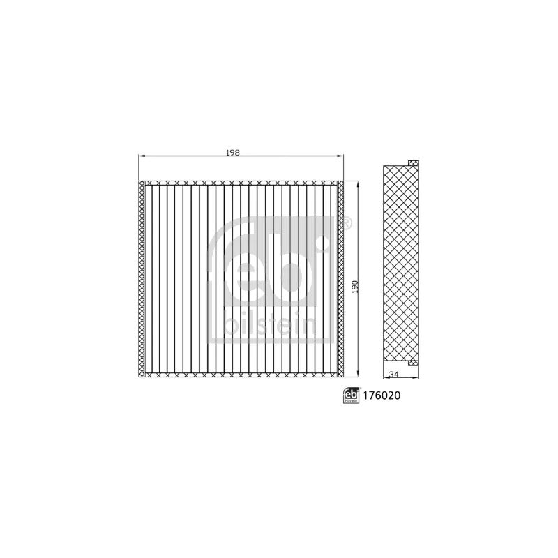 Filtre, air de l'habitacle FEBI BILSTEIN 176020 - Visuel 1