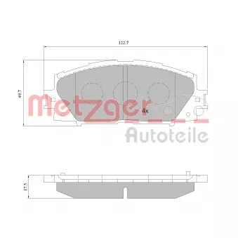 Jeu de 4 plaquettes de frein avant METZGER OEM 0446552260