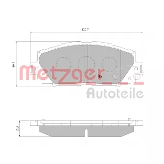 METZGER 1170772 - Jeu de 4 plaquettes de frein avant