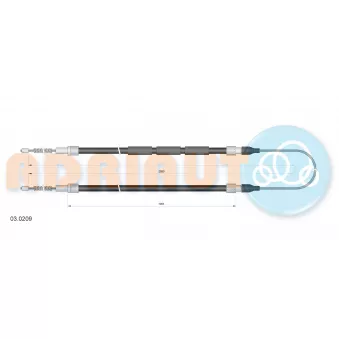 Tirette à câble, frein de stationnement ADRIAUTO 03.0209