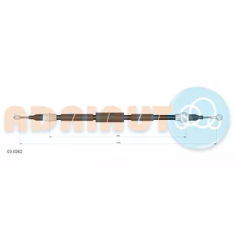 Tirette à câble, frein de stationnement arrière gauche ADRIAUTO 03.0262