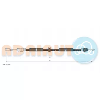 ADRIAUTO 09.0205.1 - Tirette à câble, frein de stationnement