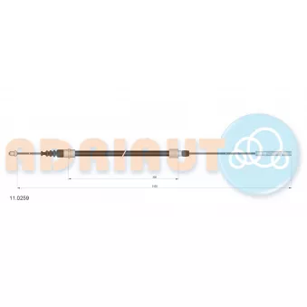 Tirette à câble, frein de stationnement arrière droit ADRIAUTO 11.0259