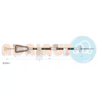 ADRIAUTO 28.0220.1 - Tirette à câble, frein de stationnement arrière gauche