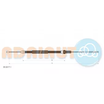 ADRIAUTO 35.0217.1 - Tirette à câble, frein de stationnement arrière droit