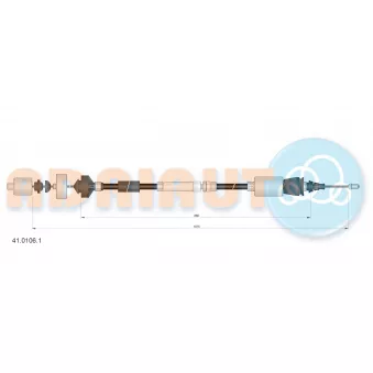ADRIAUTO 41.0106.1 - Tirette à câble, commande d'embrayage