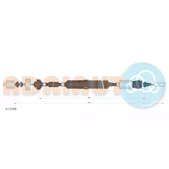 ADRIAUTO 41.0199 - Tirette à câble, commande d'embrayage