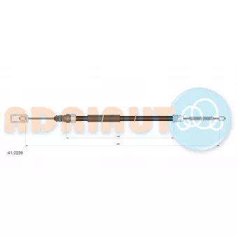 Tirette à câble, frein de stationnement arrière droit ADRIAUTO 41.0236