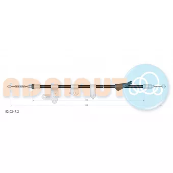 Tirette à câble, frein de stationnement arrière droit ADRIAUTO 52.0247.2 pour CITROEN XANTIA 2.0 D-4D - 116cv