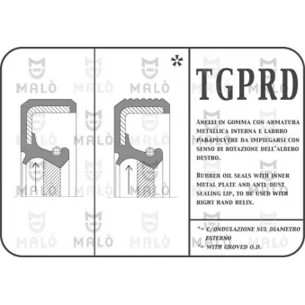 AKRON-MALÒ 11562PRDF - Bague d'étanchéité, différentiel
