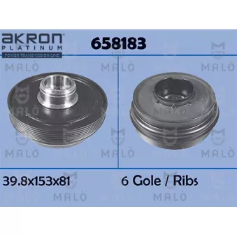 AKRON-MALÒ 658183 - Poulie, vilebrequin
