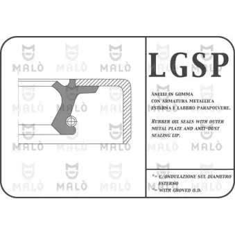 Bague d'étanchéité, moyeu de roue AKRON-MALÒ [662P]