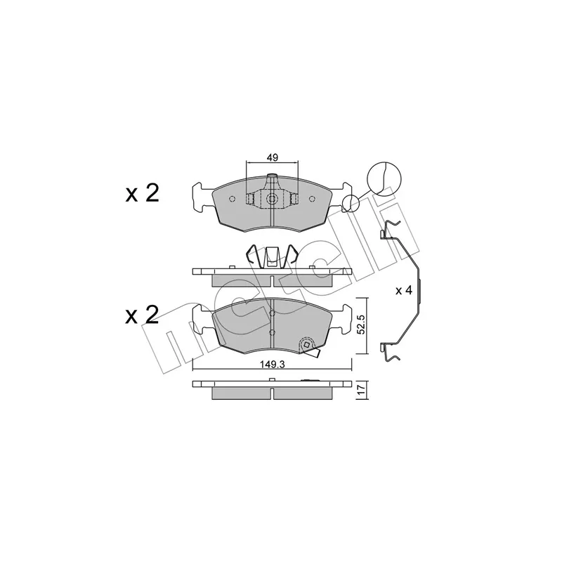 Jeu de 4 plaquettes de frein avant METELLI 22-0274-6 - Visuel 1