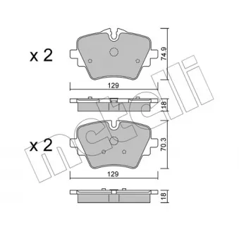 METELLI 22-1037-1 - Jeu de 4 plaquettes de frein avant